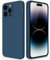 GiiYoon Coque pour iPhone 14 Pro Case en Silicone, Coque Antichoc Etui Housse Silicone Ultra-Mince avec Couche Intérieure en Fibre et Protection pour Caméra, Bleu