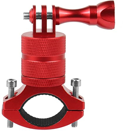FEICHAO Fahrradclip 360° drehbare Klemme mit Schraubenschlüssel für 21–37 mm zylindrische Fahrradlenker, kompatibel mit GoPro Action-Fotografie-Kamera (rot)