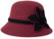 Comhats Damen Wolle 1920s Retro Fedorahut Winter Kirche Hüte Filzhut Klassisch Bowler Hut Frauen,93581 Rot