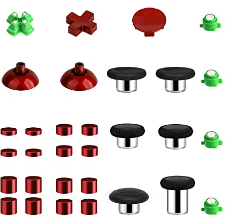 31-in-1 Magnetische Metall-Joystick-Tasten, Ersatz-Set für PS5/PS4-Controller (rot)