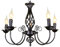 Retro Deckenbeleuchtung Anhänger Vintage Deckenlampe Kronleuchter Antik 5 Flammen LED Energiesparkerze Retro Wohnzimmer