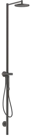 hansgrohe Axor Starck Nature Duschsäule Set, mit Kopfbrause 240 1jet, Aufputzmontage, 12670, Farbe: Brushed Black Chrome