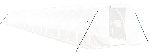 vidaXL Gewächshaus mit Stahlrahmen Weiß 72 m² 24x3x2 m