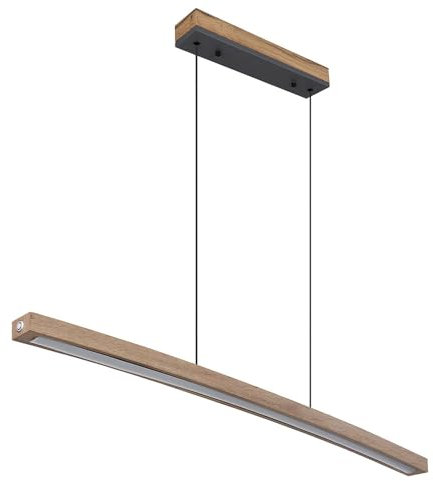 Globo LED Hängelampe Deckenleuchte Pendelleuchte Esszimmerlampe Wohnzimmerleuchte, Metall MDF Graphit Holzoptik, dimmbar 3 Stufen Schalter, 18W 1100lm 3000K warmweiß, H 120 cm