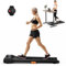 COSTWAY 2 in 1 Laufband, Walking Pad unter dem Schreibtisch mit uhrähnlicher Fernbedienung & LED-Anzeige, 1-6km/h, Treadmill für zu Hause & Büro bis 120kg Belastbar, Schwarz