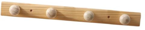 kowaku Patères en Bois Support Mural Crochets muraux en Bois Porte-Manteau pour Armoire Salle de Bain Porte Mur, 4 Crochets