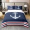 Homemissing Anker Bettwäsche Set, Marineblau, 100 % Baumwolle, Bettbezug 200 x 200 cm, für Frauen, ultraweich, Abenteuer, Marineblau, Bettwäsche, Ozean, Bettwäsche-Set