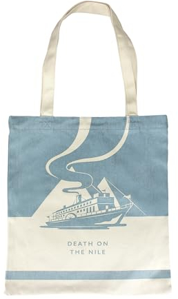 Half Moon Bay Death On the Nile Canvas Bag | Canvas-Taschen für Frauen und Geschenke für Buchliebhaber | Einkaufstasche und Taschen für Damen | Geschenke und Geschenke von Agatha Christie für, blau,