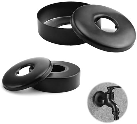 HJIAMA Cubierta Decorativa Grifo Ducha 4 Piezas, Diámetro Orificio 21 y 25 mm, Acero Inoxidable Cubre Radiadores, Embellecedor Grifo Ducha, Tapas Radiador para Grifos, Duchas, Válvulas Angulares