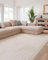 Interiyou Teppich Wohnzimmer Lecce - 200x290 cm Creme - Für Schlafzimmer, Esszimmer, Kinderzimmer - Kurzflorteppich skandinavisches Boho Muster - Hoch-Tief Effekt - Flach mit Geometrischem Muster