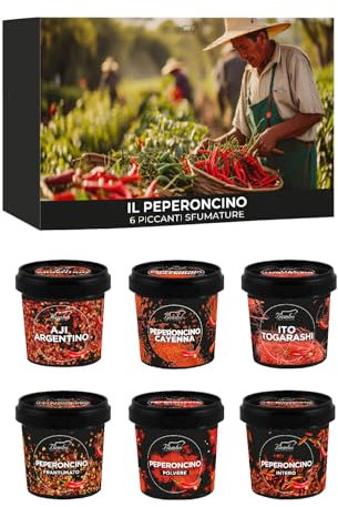 Pepe Bembo: 6 Peperoncini Piccanti – 6 Modi Creativi di Usare il Peperoncino – Idea Regalo per Gourmet e Appassionati di Cucina.