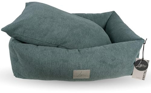 Ligo Buddy Elegance- Lettino Cuccia per cani realizzata in Italia. Cuscino materasso per Cane cuccetta completamente sfoderabile e lavabile in lavatrice. (S/M: 70 X 65 cm, SOFT VERDE)