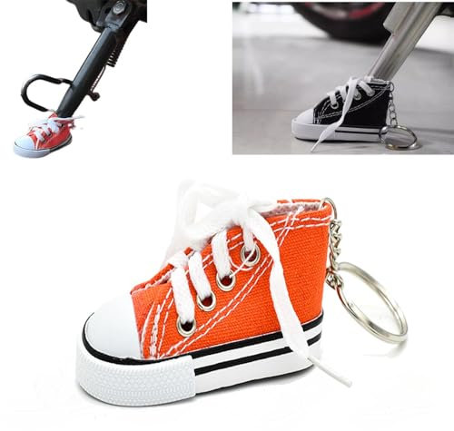 Niedlicher Mini-Segeltuch-Schuh-Seitenständer, Fahrrad-Moto-Kickstand-Ständer,Personalisierte Moto-Fußstütze,Motorrad-Zubehör, Motorrad-Ständer-Schuh (Orange,1PC)