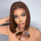 Chocolate Brown 9X6 Straight Bob Human Hair Wig 200% Dichte Ready to Go Glueless Wig Human Hair Pre Plucked Pre Cut Echthaar Perücke 100% Brasilianer Lace Front Wigs for Black Women 14 Zoll(36cm)
