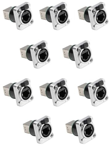 Cenei 10 Pièces Prise de Châssis Ethernet Rj45 NE8FDP Connecteur Ethernet Pass-Through IP65 Étanche C