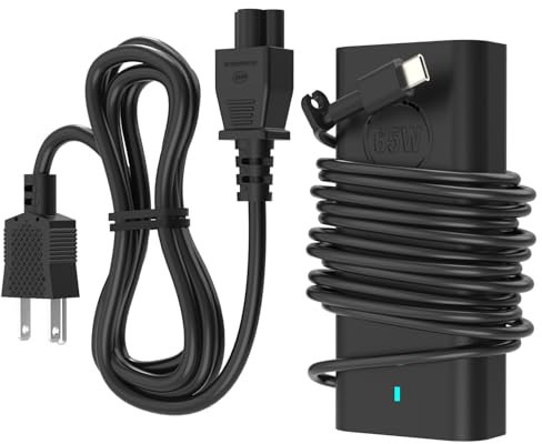 65W Type C USB C Laptop Charger per Dell Latitude Computer 5530 5540 5430 7430 7440 5440 5420 3540 5520 7420 5450 7450, per Dell Insprion 14 167420 7425 2 in 1. XPS 13 Chromebook 3100 Cavo adattatore