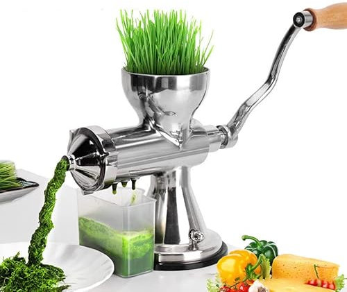 Manual Wheatgrass Juicer, Stainless Steel Manual Juicer, Household Vegetable Wheat Ginger Pomegranate Juicer, for Wheatgrass, Lemon, Fruit, Vegetable