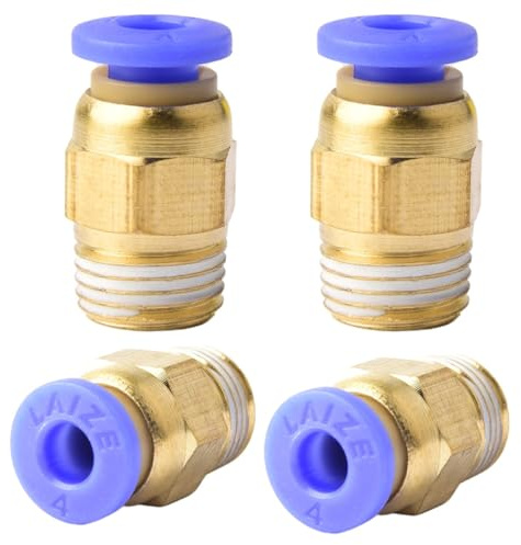 4 x 4 mm 1/8' PT Male Thread Straight Push to Connect Fittings Insert Hose Pneumatic Quick Connector