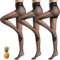 ZEPIQOR Lot de 3 collants pour femme - 15 deniers - Transparents - Indéchirable - Sans pression - Taille confortable - Collants fins renforcés,Convient pour 60kg-80kg