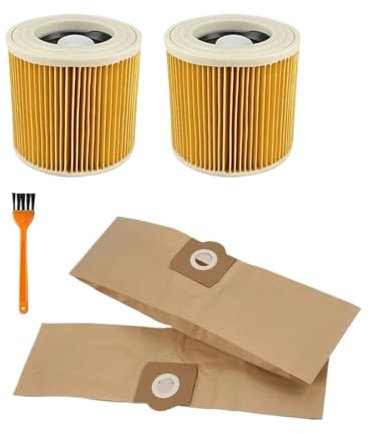 MXHRJDU Filtro Hepa de Bolsa de Polvo de Repuesto, Compatible con Karcher WD3 Premium WD3200 WD 3300 MV3 Accesorios A2004 A2054 Repuestos for aspiradoras(Y)