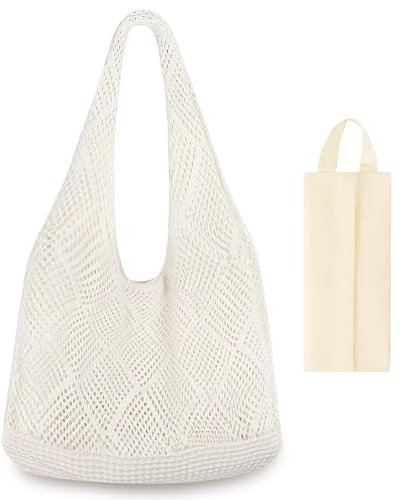 FZSECRIU 1 Stück strandtasche+1 Stück Kosmetiktasche,badetasche，sommertaschen damenbeach bag,beach,strandtasche damen,klein,strandtaschen,gehäkelte tasche,strand tasche，tote bag，geflochtene tasche