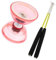 Diabolo lumineux à triple roulement avec baguettes corde haute performance et divertissant jonglage chinois rouge 13 cm