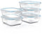Arendo - Glas Frischhaltedosen Vorratsdosen für Lebensmittel mit Deckel luftdicht - 5er Set - 1050 ml - für Mikrowelle Ofen Gefrierschrank - Spülmaschinen geeignet - Lunchboxen Meal Prep Boxen Set