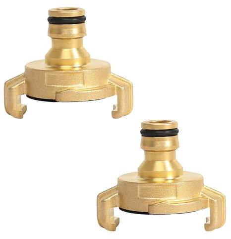 2 Stück Messing Schnellkupplung, Gartenschlauch Schnellkupplungen 1/2 Zoll, Messing Schnellkupplung System Geka auf Steckkupplung für Gartenschlauch (kompatibel mit Gardena-System)