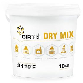 GIRtech Refractory Cement Dry Mix Mortar 10 LB 3110 Degree °F High Temp Heat Resistant Mortar for Repairing & Masonry, Fire Brick Lining Fire Pit, Fireplace, Kiln, Furnace, Forge