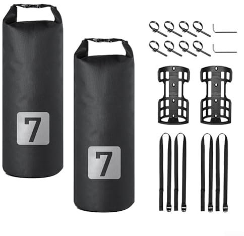 UTTASU Sacoche de vélo réglable 5 L/7 L étanche pour VTT et vélos électriques, matériau en nylon (2 x porte-bagages + 2 x 7 l)