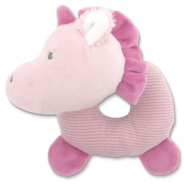 Lorelli Baby Rassel Tiere, Greifling aus Plüsch, leuchtende Farben, ab Geburt, Farbe:pink