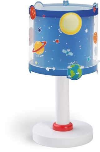 Dalber Kinder Tischlampe Nachttischlampe Nachtlicht Planets Planeten, 41341N, G4-4W LED - Glühbirne enthalten, Blau