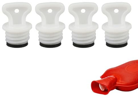 4 Pcs Hot Water Bottle Replacement Caps - Leak-Proof Rubber Sealing Stoppers & Plugs for Hot Water Bags, Sack Bottles