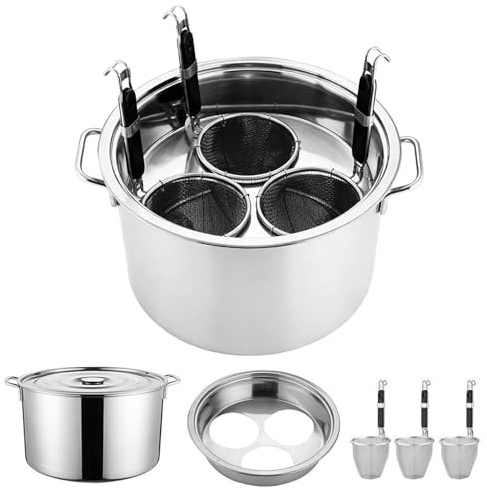 Pasta Pot with Strainer Basket, Easy Grip Handles, 35x22cm, Stainless Steel Cookware, Spaghetti Cooker Steamer, Versatile Multi Function Design, for Meal Prep Party Vegetables Soup