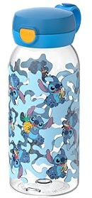 Mepal - Trinkflasche mit Klappdeckel Campus - Deckel springt per Knopfdruck auf - Trinkflasche Kinder Kohlensäure Geeignet - Auslaufsicher und Spülmaschinengeeignet - 600 ml - Stitch