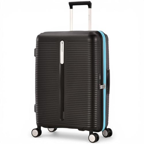 Eminent Finno Koffer Mittelgroß leicht, Hartschalenkoffer Trolley | Reisekoffer mittelgroß, 3,0 kg leicht, 73L, 4 Rollen, erweiterbar 66x46x26 auf 30, TSA Schloss, Polypropylen, Schwarz