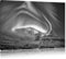 Pixxprint Nordlichter über Island Kunst B&W, Größe: 80x60cm, Leinwandbild, fertig gespannt, Wandbild, Dekoration, Kunstdruck, kein Poster