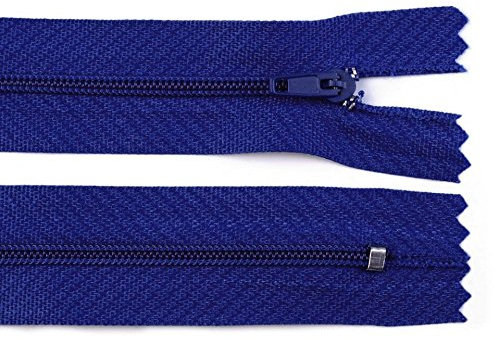Schnoschi 10 cerniere a spirale lunghe 30 cm, non divisibili, blu reale, 3 mm, cerniera lampo