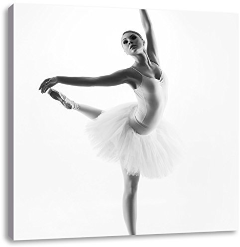 Pixxprint Ästhetische Ballerina, Größe: 60x60, Leinwandbild Quadratisch, Wandbild, Kunstdruck, fertig bespannt
