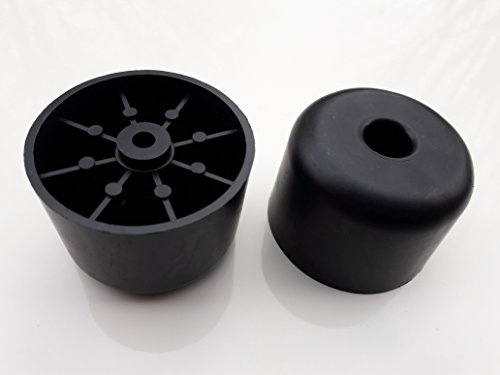 OuM 8 stück Möbelfuß rund Schwarz, Ø50mm, Höhe 35mm, stabiler Kunststoff, mit Verstärkungsverstrebungen