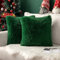 MIULEE 2er Set Kissenbezüge Künstlich Kissenbezug Dekorative Dekokissen Kuschelkissen Plüschkissen Kuschelig Couchkissen Superweich Kissen Flauschig kissenhülle 45x45 cm Dunkelgrün