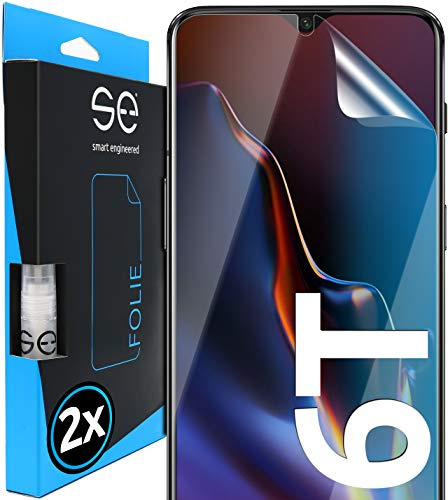 smart engineered 2x se® 3D SCHUTZFOLIE Transparent für OnePlus 6T,Selbstheilend, 100% Fingerabdruck & FaceID kompatibel, einfache blasenfreie Installation, Ultra-Klar, Stoß-Kratzfest, aus Deutschland