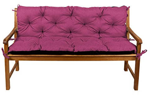Gutekissen® Bankkissen, Sitzkissen, Rückenlehnen, Gartenkissen, Steppkissen, Doppelkissen, Sitzmöbel, Sitzbank-Kissen, Gartenschaukel, Gartenmöbel Law (190cmx50cmx50cm, Rosa)