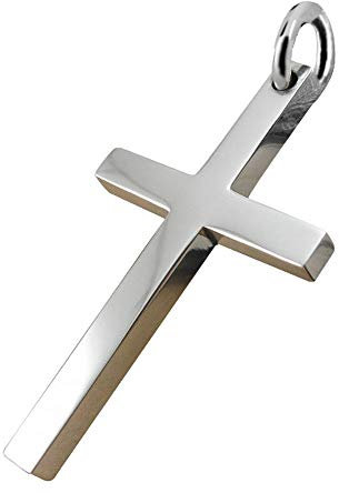 Solid Plain 999 Sterling Silver Cross Pendant for Men Women