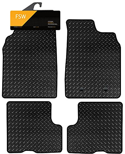 FSW - Tailored Mats - Fits DACIA Duster 2018-Onwards without Passenger Seat Draw - HEAVY DUTY 3mm Rubber Matting - Waterproof, Non Slip Car Floor Mat, with Anti Slip Backing - 4 Rubber Floor Mat Set