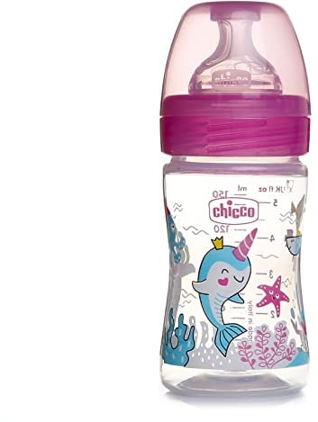 Chicco Biberon Bien-Être Tétine Silicone Flux Lent Rose 0+ Mois 150 ml 1 Unité