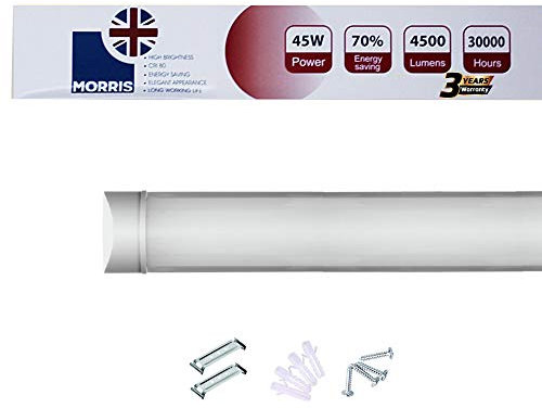 Morris LED Batten Slimline Tube Light 2FT 3FT 4FT 5FT 6FT Wall/Ceiling Mount (6000k) (5FT (150cms))