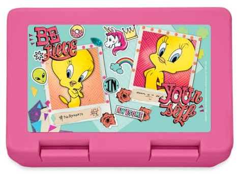 Spreadshirt Looney Tunes Tweety Be Yourself Sei Du Selbst Brotdose Lunchbox, One size, Pink