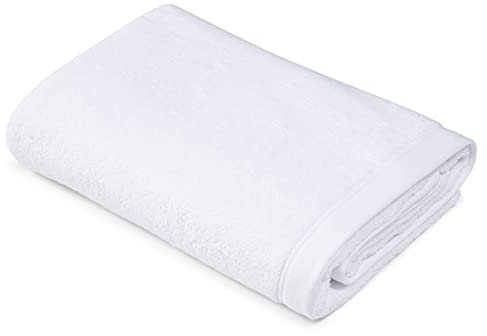 Sowel® Premium Badetuch 100x150 cm, Handtuch aus 100% Bio-Baumwolle, Hergestellt in Portugal, Weiß