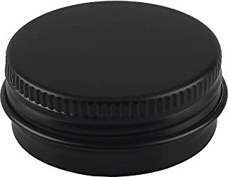 ZEOABSY Pack of 50, Empty 15ml Matte Black Aluminium Tins with Screw Lids Round Cosmetics Containers Pots Storage Jars for Lip Balm DIY Candle Salve Powder Crafts with 5 Spatula, 2 Labels